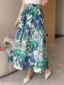DAZY All-Over Print A-Line Elastic Waist Women Skirt Floral