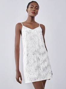 Lumivelle Elegante vestido estilo francés delgado con cuentas, mini vestido con lentejuelas, vestido de fiesta de alta gama, vestido blanco para fiestas y eventos