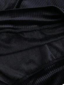 Flirla Asymmetrical Neck Solid Color Casual Sweatshirt