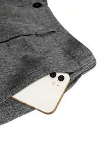 Franclia 女士优雅纯色褶皱阔腿裤 - 黑色 - 查看 4