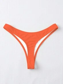 SHEIN Swim 夏季海灘高腰丁字褲比基尼底褲，泳衣