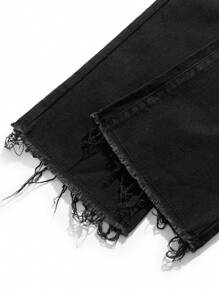 SHEIN Tween Boy Fashion Casual Black Denim Base Comfort Stretch Pile Fit Jeans For Boys Soft Dailywear And The Four Seasonsr Kids Clothes - Black - View 5