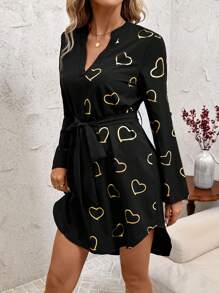 SHEIN Clasi Women's Golden Short Dress For New Year And Valentine's Day