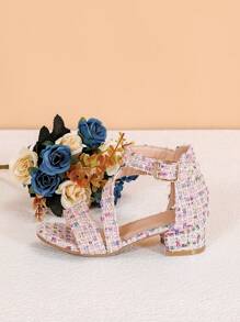 1 Pair Fashionable & Elegant Luxury Girl's High Heel Sandals, Versatile