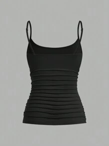 SHEIN EZwear Multicolor Knit Ruched Casual Tank Top For Women - Multicolor - View 4