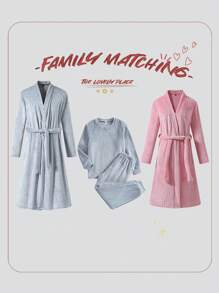 2 件装 Tween 男童加厚保暖长袖上衣和长裤睡衣套装，冬季 - 灰色 - 查看 1