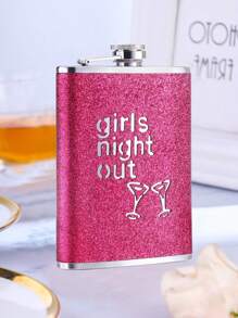 SHEIN 1 Stück 8oz Wein Flasche für Frauen, auslaufsichere Edelstahl Flasche mit glitzernder Beschichtung, tragbarer flacher Metall Weinflasche für Outdoor, geeignet für Bar, Grillen und Reisen, Aufbewahrungsbehälter, Raumdekoration, verwendbar für Wasser, Kaffee, Milch, Getränke usw., geeignet für Küche, Restaurant, Bar, Partys, Treffen, Hochzeiten, Geschenke für Freunde, Freundin, Vater, Weihnachten, Neujahr