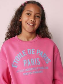 SUMWON Sudadera vintage con tema francés de París, con estampado de cruasán y chocolate caliente, jersey de invierno con mensaje de café, manga larga, informal y casual para jóvenes