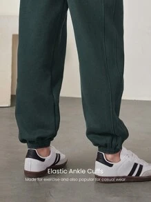 GLOWMODE 30'' Everyday Fleece Be Comfy Oversized Fit Adjustable Drawstring Waist Basic Joggers With Side Pockets Daily Casual - Mistle Toned - View 4