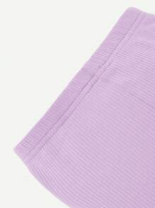 Cozy Pixies Baby Girl Floral Pattern Round Neck Drop Shoulder Sweatshirt And Skinny Pants 2pcs Set - Purple - View 7