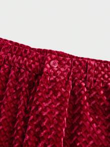 Manfinity VCAY 2pcs/Set Men's Woven Slim Fit Casual Collared Long Sleeve Suit Set, Suitable For Daily Office Wear - Red - View 9