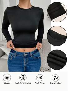 Zielony Women's Turtleneck Long Sleeve Knitted Thermal Insulated Base Layer Top, Autumn/Winter