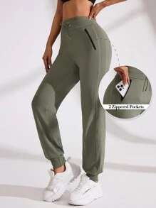 Easithlete Pantaloni sport uni de damă, de culoare uni, ținute de zi cu zi