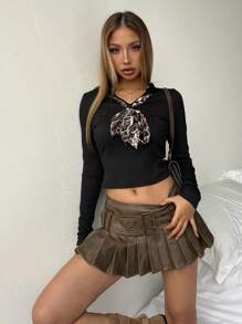 INAWLY Camiseta de manga larga con capucha ajustada con estampado de leopardo para mujer, Camisetas casuales con estampado gráfico de guepardo para tops de outfits de primavera para mujer