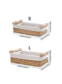 1pc Handle Paper Rope Storage Basket, Suitable For Decorative Storage & Organization, Toilet Tank Top Tissue Storage.
