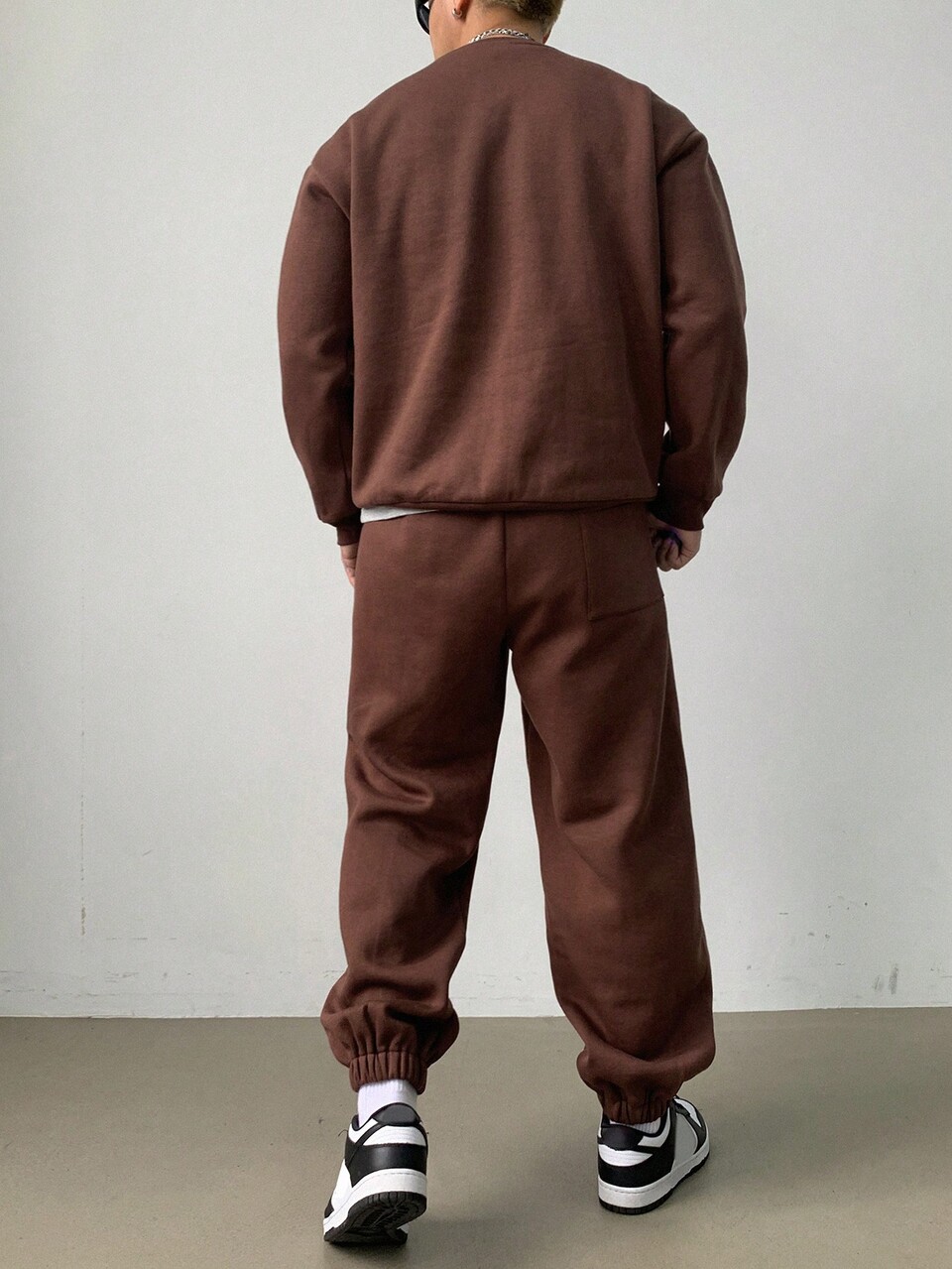 2pcs Men's Letter Embossed Sweatshirt And Sweatpants Set Fall,Winter