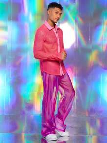 FeverCity Pantalones largos sueltos de tejido con estampado digital para hombre