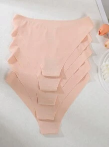 5pcs/Set Women Comfortable Seamless Cute Fruit Print Panties - Baby Pink - View 2