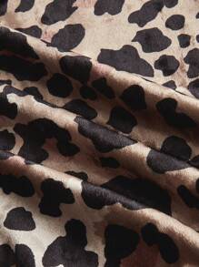 ROMWE Grunge Punk Vintage Y2K Gyaru Leopard Print Contrast Color Mermaid Cocktail Dress, Plus Size Women Party Dress For Valentine's Day, For Summer