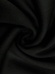 Calvaya 2pcs Set: Ruffle Trim Metal Faux Pearl Button Front Jacket And Women Mid-Length Skirt, Elegant - Black - View 4