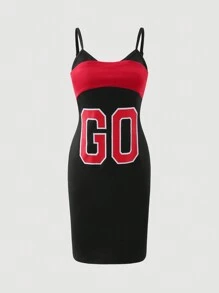 SHEIN Explorewe Teen Girl Casual Sleeveless Color-Block Bodycon Midi Dress - Multicolor - View 1