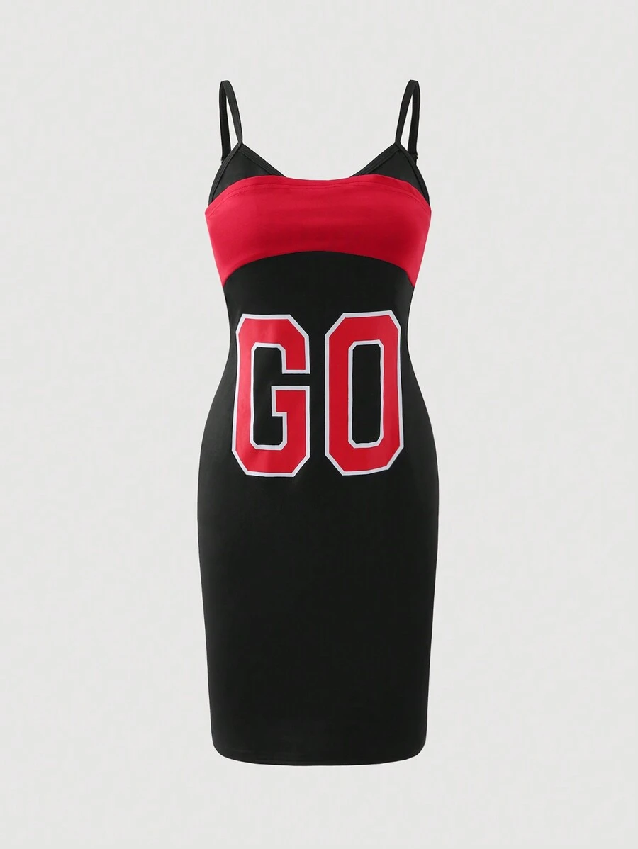 SHEIN Explorewe Teen Girl Casual Sleeveless Color-Block Bodycon Midi Dress - Multicolor - View 1