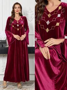 Al Najma Vestido casual, sencillo y elegante estilo árabe para mujer, apto para uso diario
