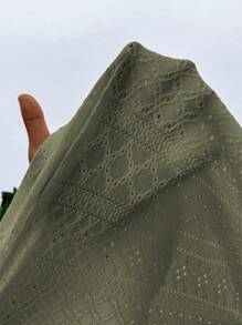 SHEIN Frenchy maglietta con scollo rotondo, orlatura di pizzo e rifiniture arricciate con ricami occhiellati