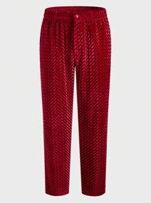 Manfinity VCAY 2pcs/Set Men's Woven Slim Fit Casual Collared Long Sleeve Suit Set, Suitable For Daily Office Wear - Red - View 5