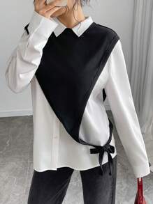 INAWLY Women's Plain Crew Neck Pullover Shawl, Suitable For Layering With Blouse In Autumn/Winter, Elegant, Stylish And Versatile - Black - View 5