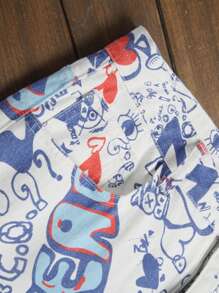 Manfinity Homme Jeans casuales con bolsillo decorado con estampado de letras y estrellas para hombre