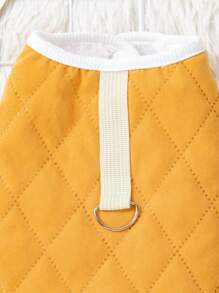PETSIN Autumn/Winter Cute Mustard Color Pet Outerwear, Padded & Warm, With Leash - Yellow - View 4