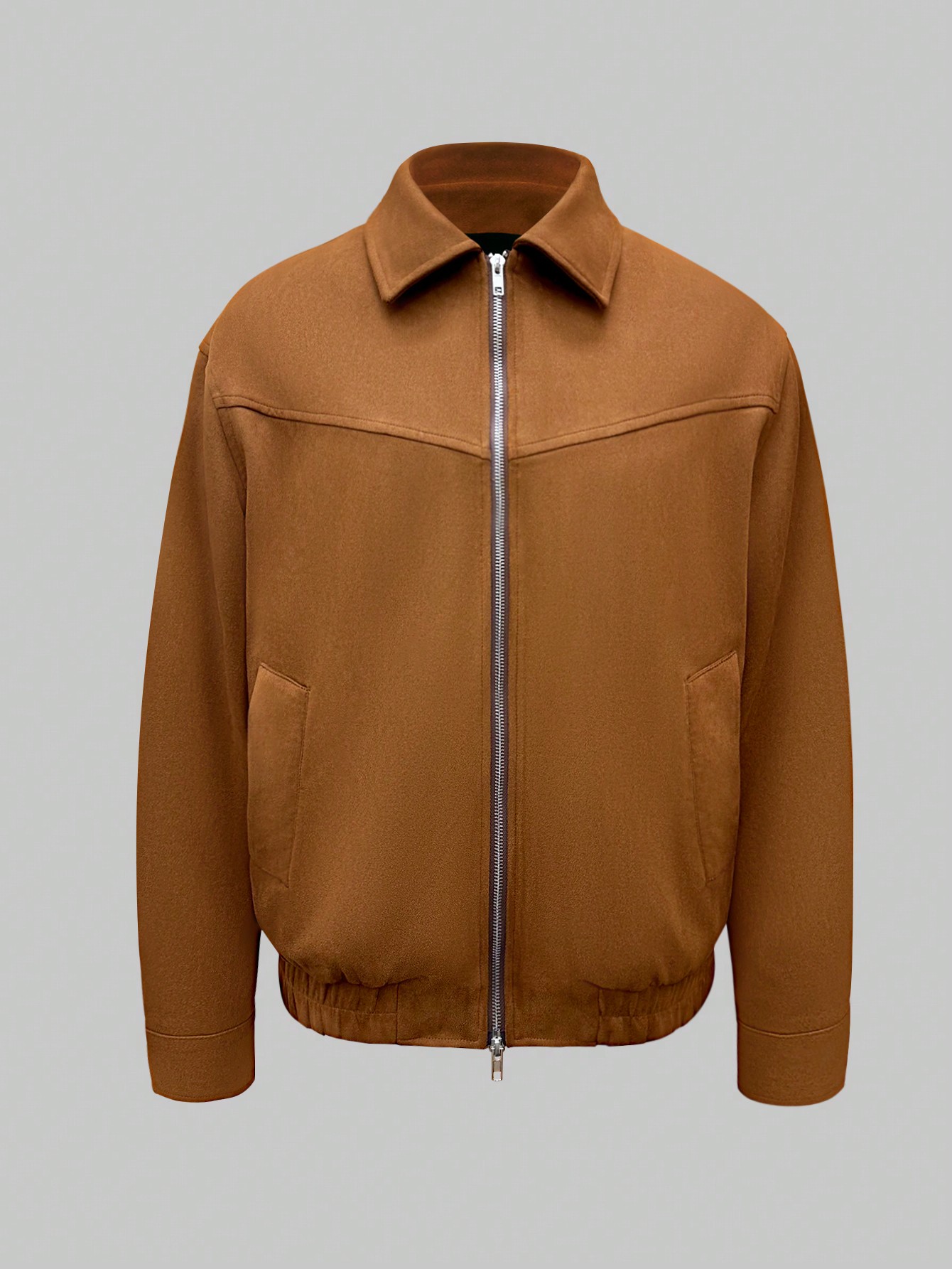 Men's Solid Color Zipper Jacket, Minimalist Fashion Casual Daily Wear