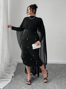 SHEIN Clasi 2 Stücke Set, einfach, modisch, lässig für den täglichen Gebrauch, Große Größen - Schwarz - Übersicht 5