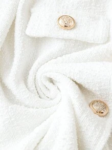 Franclia 白色优雅提花针织长袖大衣 - 白色 - 查看 3