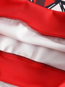 1件女士时尚休闲豹纹格子爱心印花圆领卫衣，适合情人节、派对和家庭聚会，春秋季套头衫 - 彩色 - 查看 4