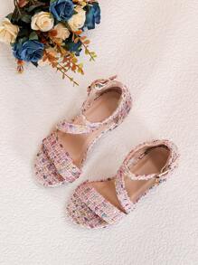 1 Pair Fashionable & Elegant Luxury Girl's High Heel Sandals, Versatile