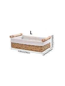1pc Handle Paper Rope Storage Basket, Suitable For Decorative Storage & Organization, Toilet Tank Top Tissue Storage.