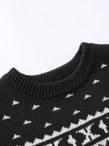 Manfinity Homme Maglione uomo a girocollo con stampa di slogan, manica lunga, adatto per autunno/inverno