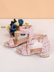 1 Pair Fashionable & Elegant Luxury Girl's High Heel Sandals, Versatile