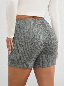 SHEIN Tall CURVE Letni strój: melanżowe dzianinowe spodenki motocyklowe