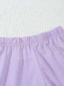 8 件套年轻女孩休闲舒适纯色松紧腰紧身裤 - 彩色 - 查看 3