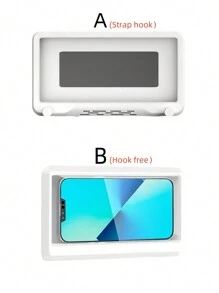 1pc Waterproof Shower Phone Holder With 360° Rotation - Touchscreen-Friendly Bathroom & Kitchen Wall Mount For IPhone, All Phones - Hands-Free Stand For Watching Movies, Listening To Music, Browsing Social Media While Bathing Or Cooking