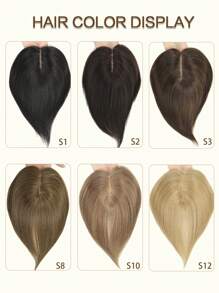 Topper de cabello de 6 pulgadas, cabello liso, toppers de cabello para mujeres de cabello humano real, base de 2.6x4 pulgadas, toppers de cabello real para mujeres con cabello ralo