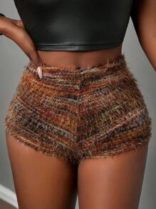 Slaydiva 休闲街头风格纹理面料女式短裤