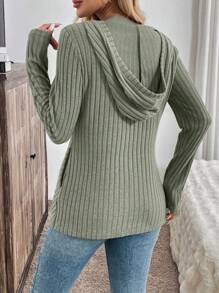 SHEIN LUNE Women's Autumn/Winter Raglan Sleeve Hoodie T-Shirt, Front Distressed Panel, Side Pockets, Casual Loose Fit