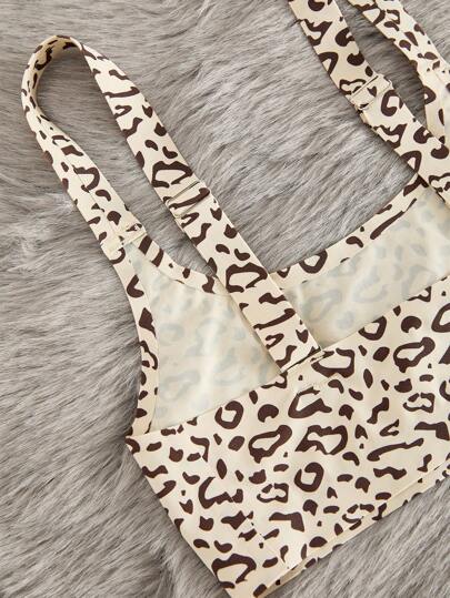 Women Leopard Print Com Tafel Minimalist Seamless Bralette Bikini Underwear Set view 4