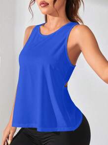Easithlete Easithlete Top deportivo de tirantes con drapeado lateral - Azul - Ver 4