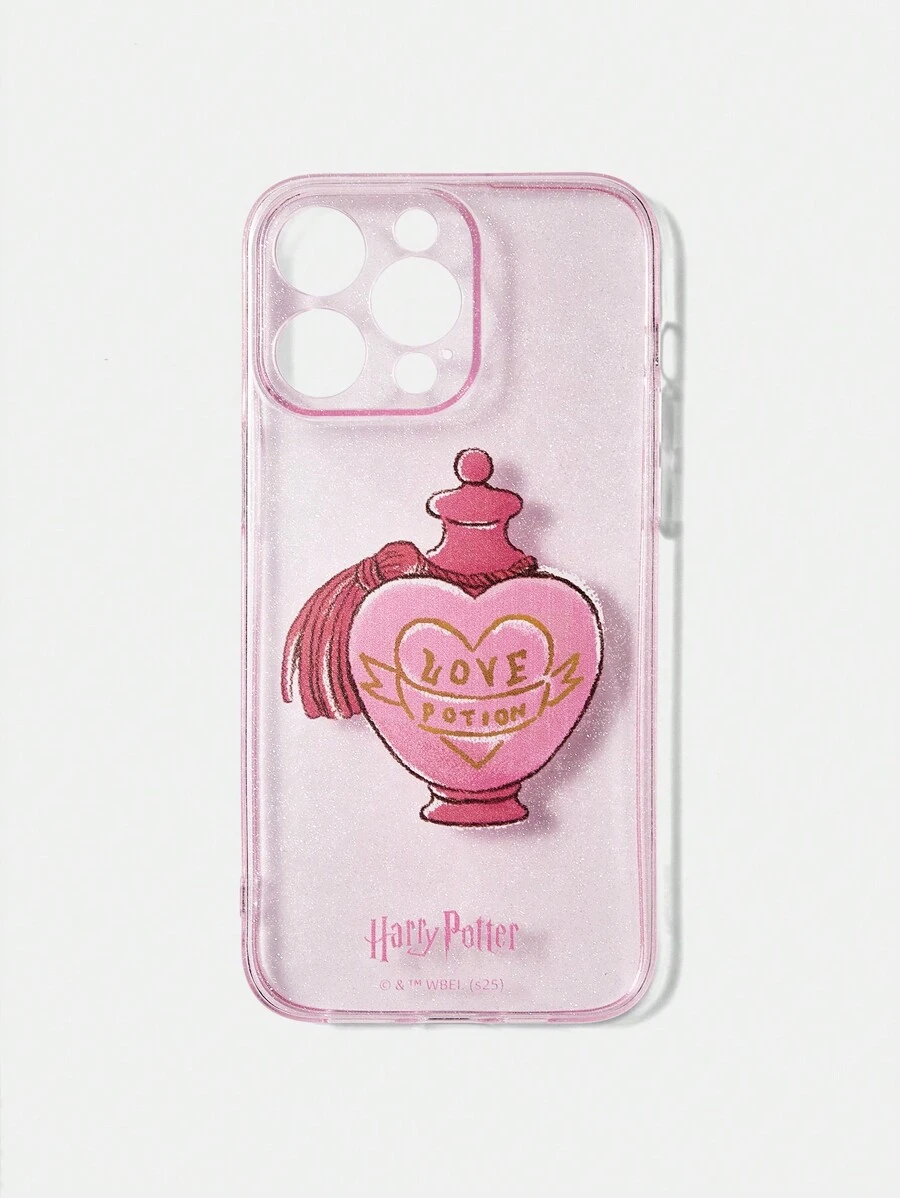 HARRY POTTER X SHEIN Ốp điện thoại trong suốt in hình lọ thuốc tình yêu hoạt hình thời trang, thích hợp cho ngày Valentine, lễ hội hóa trang, mùa tựu trường. - Trong sáng - Xem 1