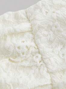 SHEIN MOD Women's Cream Colored Jacquard Lace Ruffled Asymmetrical 2 Pieces Set, Perfect For Party Outfit,Set Women,Western Wear Women,New Years Women Outfit,Vacation Outfits Woman